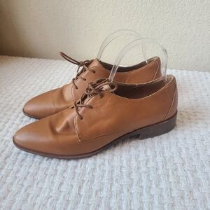 Madewell The Frances Oxford Classic Tan Leather Shoes Women's Size 10